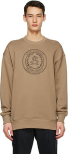 Acne Studios Brown Oversized Embroidered Sweatshirt - Sweat-shirt brodé surdimensionné surdimensionné d'acné - 여드름 스튜디오 브라운 대형 수 놓은 스웨터