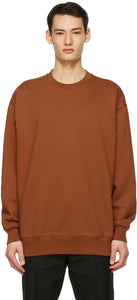 Acne Studios Brown Pink Label Sweatshirt - Sweat-shirt d'étiquette rose brun de studios acné - 여드름 스튜디오 브라운 핑크 라벨 스웨터