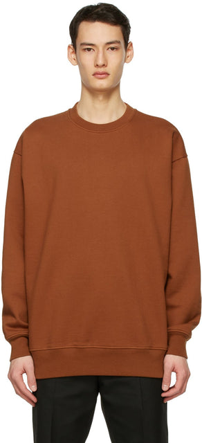 Acne Studios Brown Pink Label Sweatshirt - Sweat-shirt d'étiquette rose brun de studios acné - 여드름 스튜디오 브라운 핑크 라벨 스웨터