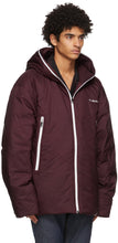 Acne Studios Burgundy Down Hooded Jacket