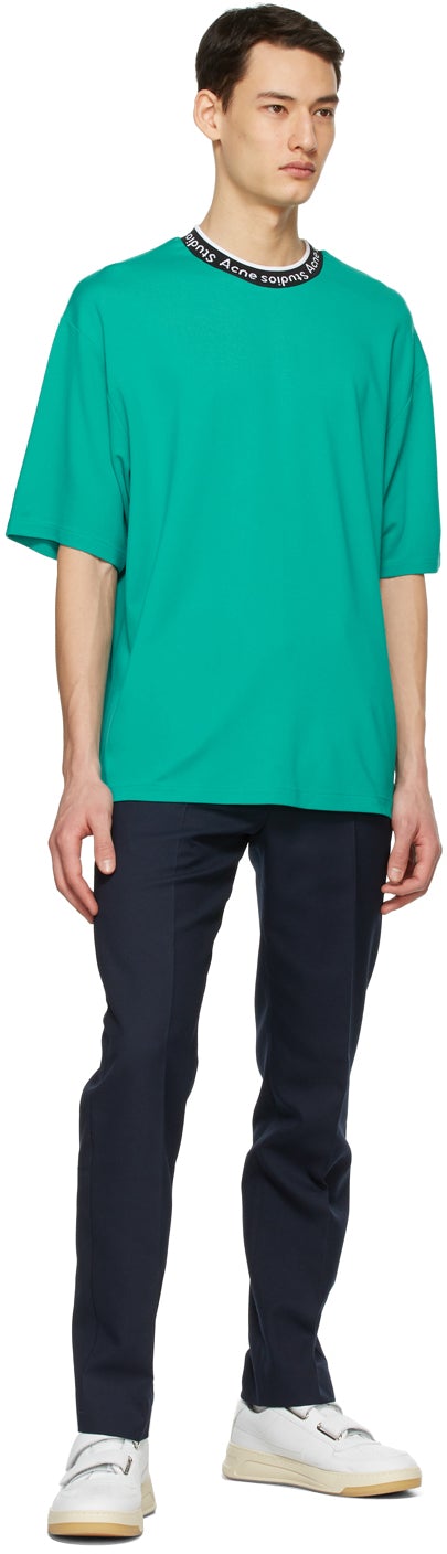 Acne Studios Green Jacquard Logo T-Shirt