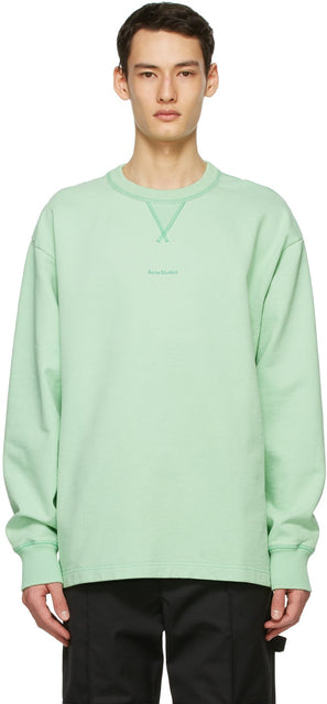Acne Studios Green Logo Sweatshirt - Sweat-shirt logo vert acné studios - 여드름 스튜디오 그린 로고 스웨터