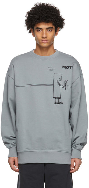 Acne Studios Grey Beni Bischof Edition 'MOTF' Sweatshirt - Sweat-shirt 'Motf' Sweatshirt 'Motf' Sweatshirt 'Motf' - 여드름 스튜디오 그레이 베니 비스 슈 에디션 'MOTF'스웨트 셔츠