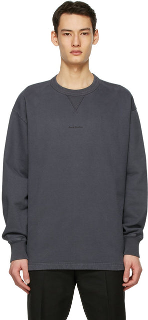 Acne Studios Grey Logo Sweatshirt - Sweat-shirt logo gris acné studios gris - 여드름 스튜디오 그레이 로고 스웨터