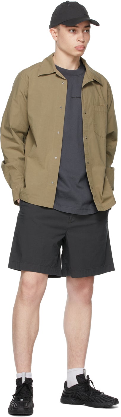 Acne Studios Grey Poplin Loose Shorts