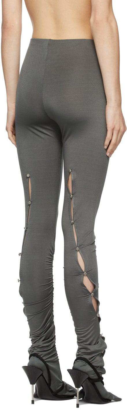 Acne Studios Grey Shirred Leggings – BlackSkinny