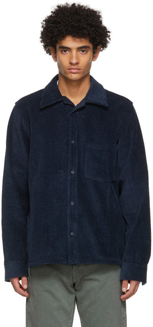 Acne Studios Navy Corduroy Shirt - Studios acné Chemise velours côtelé marine - 여드름 스튜디오 해군 코듀로이 셔츠