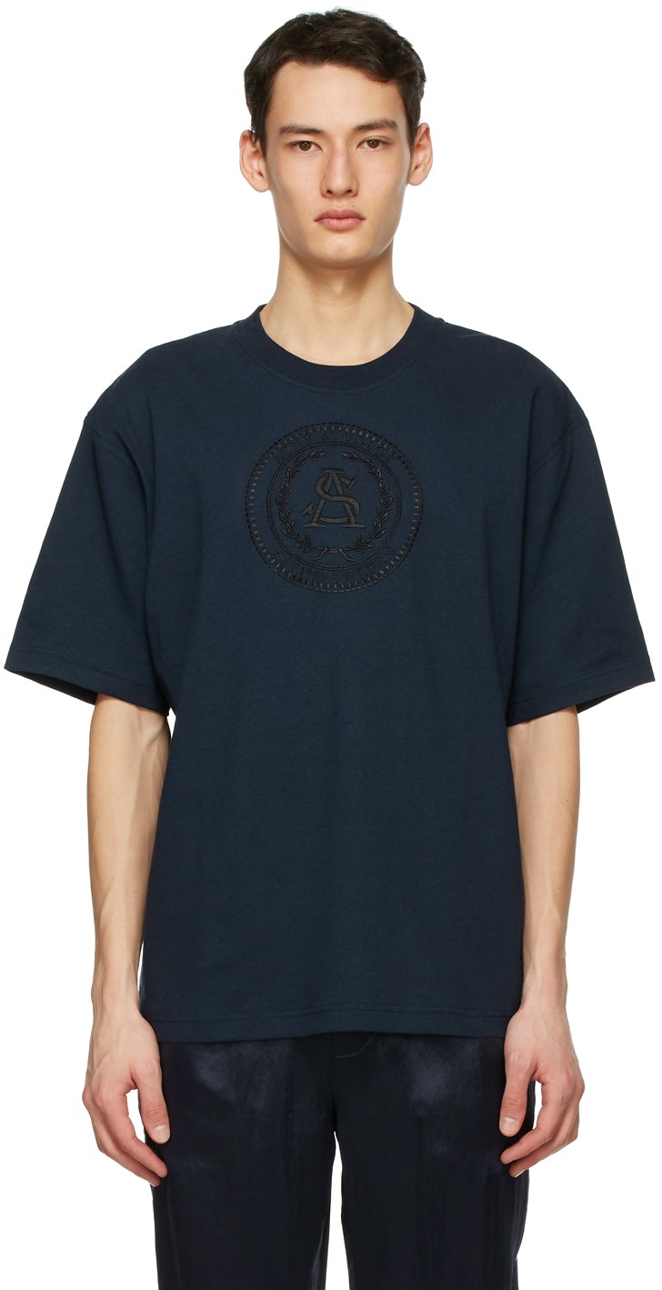hende Ruddy omfattende Acne Studios Navy Embroidered T-Shirt – BlackSkinny