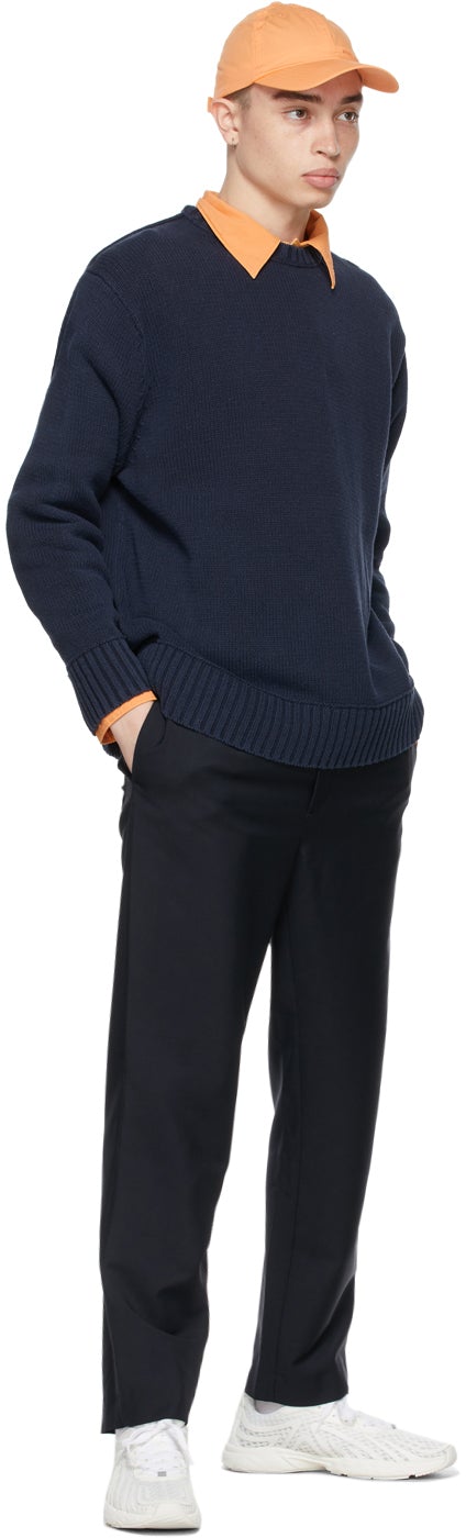 Acne Studios Navy Mohair Casual Trousers