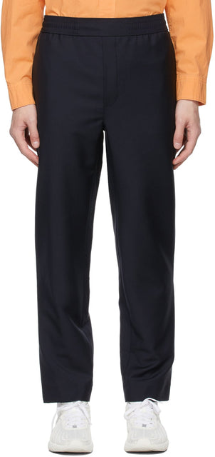 Acne Studios Navy Mohair Casual Trousers - Acné Studios Navy Mohair Pantalon occasionnel - 여드름 스튜디오 네이비 모헤어 캐주얼 바지