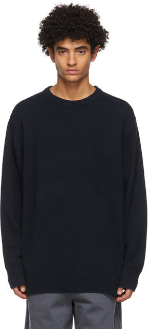 Acne Studios Navy Recycled Cashmere Sweater - Pull de cachemire recyclé acné Studios Navy - Acne Studios 해군 재활용 캐시미어 스웨터