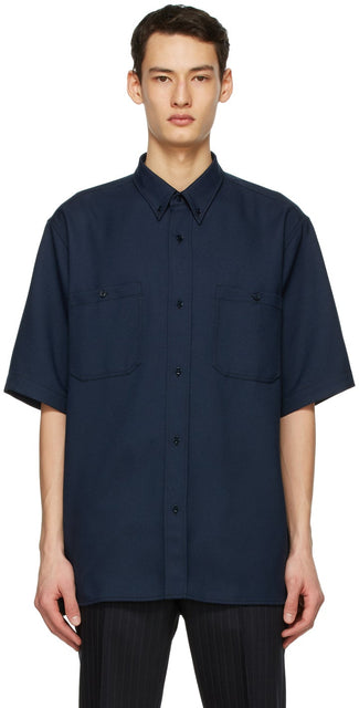 Acne Studios Navy Twill Shirt - STUDIOS ACNE STUCTS NAVY SWILK Shirt - Acne Studios 해군 능직 셔츠