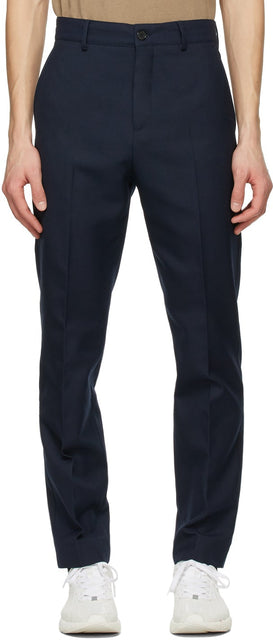 Acne Studios Navy Twill Trousers - ACNE STUDIOS STUDIOS Swill Pantalons - 여드름 스튜디오 해군 능직 바지