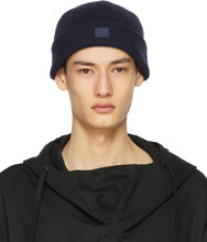 Acne Studios Navy Wool Patch Beanie - Bonnet Patch de laine de laine Navy Studios Acne Studios - 여드름 스튜디오 해군 양모 패치 비니