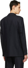 Acne Studios Navy Wool Pinstripe Blazer