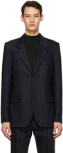 Acne Studios Navy Wool Pinstripe Blazer - ACNE STUDIOS NAVY LAINES PINSIPE BLAZER - 여드름 스튜디오 해군 양모 핀 스트라이프 블레이저
