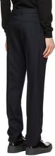 Acne Studios Navy Wool Pinstripe Trousers