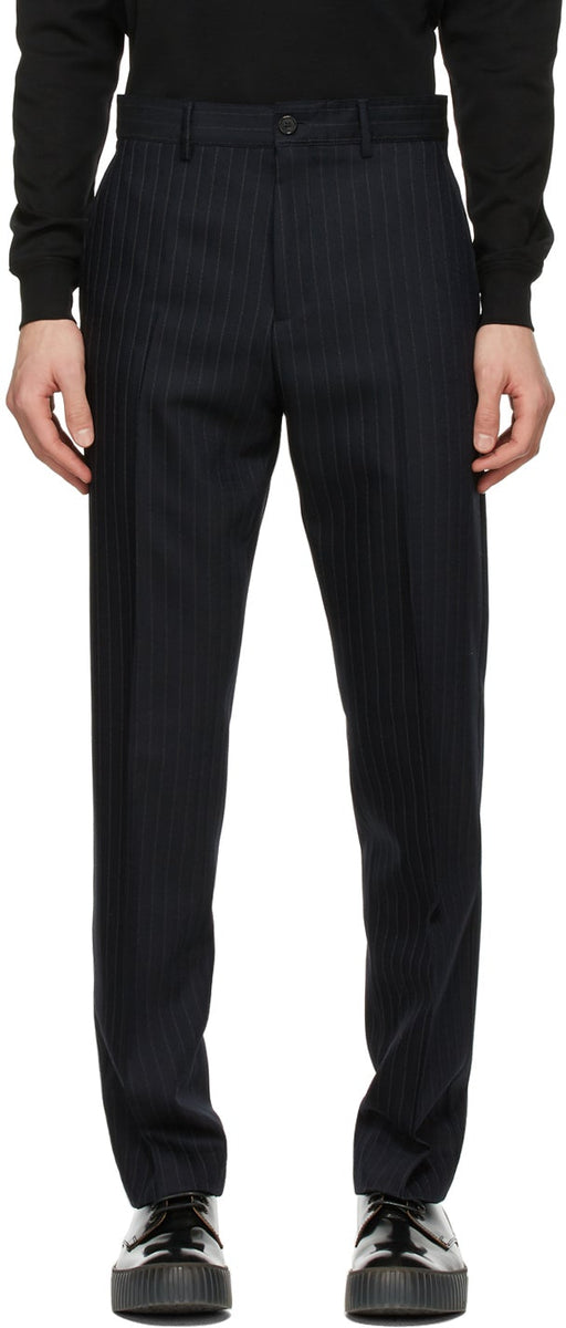 Prada, black pinstripe trousers. - Unique Designer Pieces