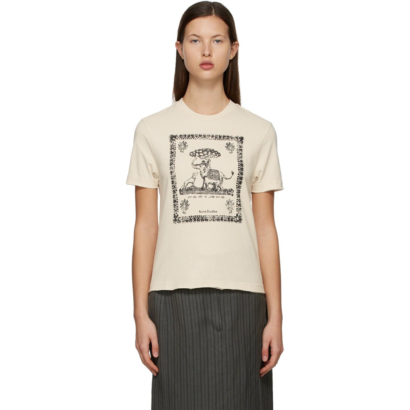 Acne Studios Off-White Graphic T-Shirt – BlackSkinny