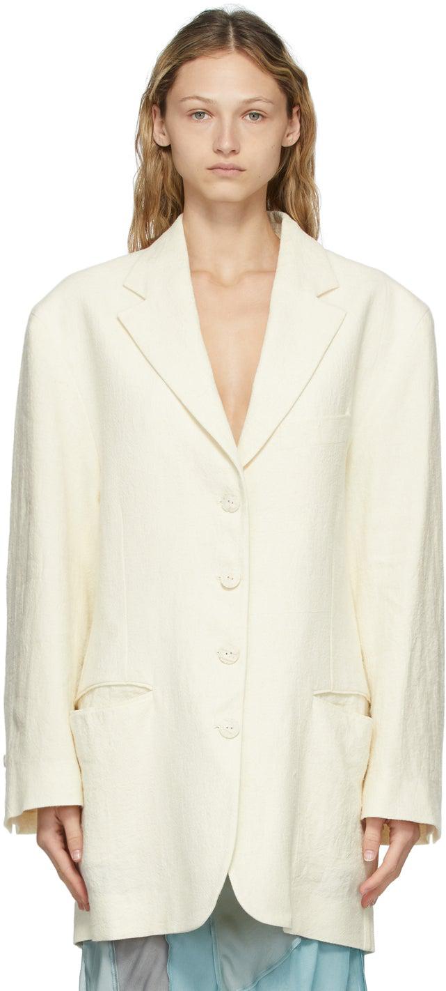 Acne Studios Off-White Oversized Blazer – BlackSkinny