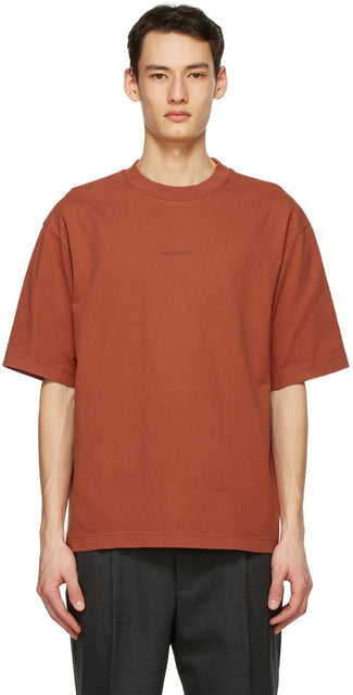 Acne Studios Orange Printed T-Shirt - T-shirt imprimé orange d'acné studios - Acne Studios 오렌지 인쇄 티셔츠