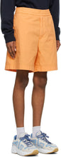 Acne Studios Orange Twill Embroidered Logo Shorts