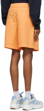 Acne Studios Orange Twill Embroidered Logo Shorts