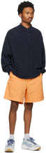 Acne Studios Orange Twill Embroidered Logo Shorts