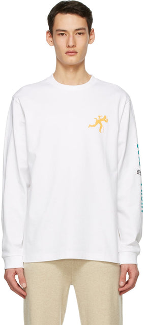 Acne Studios White Dizonord Edition 'Cold Front' Long Sleeve T-Shirt - T-shirt à manches longues de l'acné Studios White Dizonord Edition - Acne Studios 화이트 Dizonord Edition '콜드 프론트'긴 소매 티셔츠