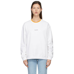 Acne Studios White Fleece Logo Sweatshirt - Sweat-shirt de logo en polaire blanc d'acné STUDIOS - 여드름 스튜디오 화이트 플리스 로고 스웨터
