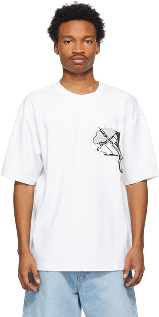 Acne Studios White Graphic T-Shirt - T-shirt graphique blanc Studios acné - 여드름 스튜디오 화이트 그래픽 티셔츠
