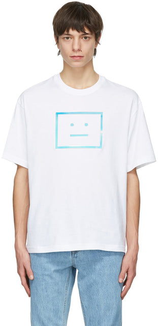 Acne Studios White Relaxed T-Shirt - T-shirt relaxé blanc de studios acné - 여드름 스튜디오 화이트 편안한 티셔츠