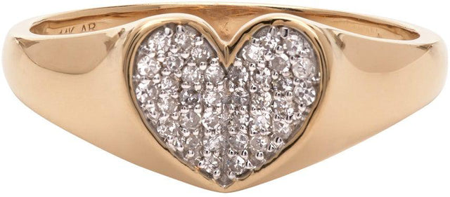 Adina Reyter Gold Diamond PavÃ© Folded Heart Ring - ADINA REYTER GOLD DIAMANT PAVÉ - Adina Reyter Gold Diamond PavÃ © 접이식 심장 반지
