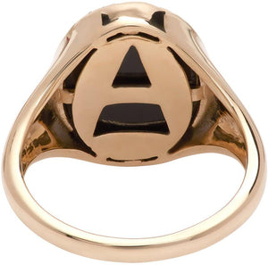 Adina Reyter Gold Onyx Oval Snake Signet Ring