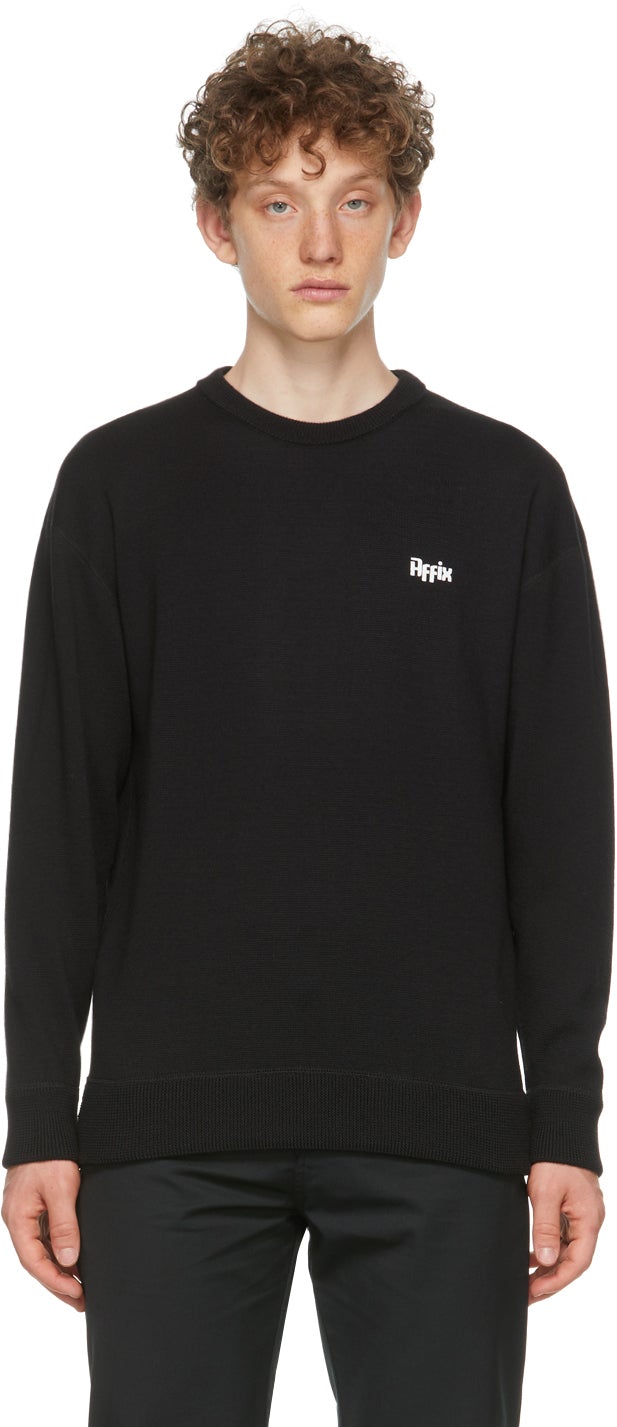 Affix Black Merino Nasenbluten Sweater - Affixsi Black Merino Nasenbluten Pull - 흑색 메리노 Nasenbluten 스웨터를 부착하십시오