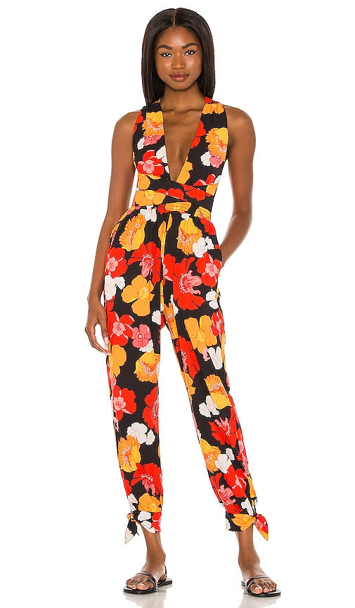 Agua Bendita X REVOLVE Josie Jumpsuit in Red,Yellow Agua Bendita x Revolve Josie Jostuit en rouge, jaune Agua Bendita X旋转红色，黄色的Josie连身裤
