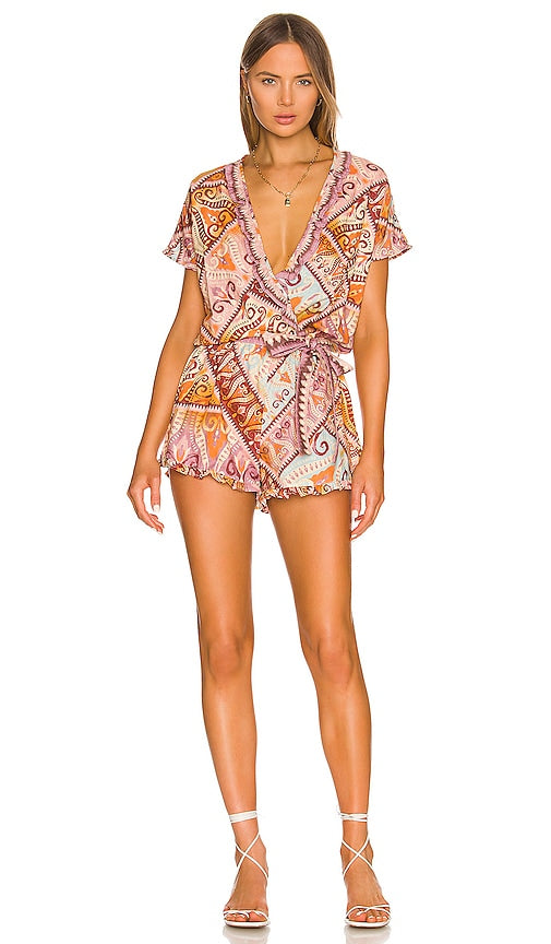 Agua Bendita Zenda Leva Romper in Peach Agua Bendita Zenda Leva Romper à Peach Agua Bendita Zenda Leva Romper在桃子中