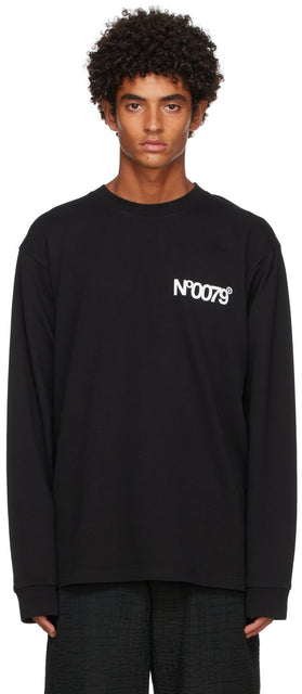 Aitor Throupâ€™s TheDSA Black 'No0079' Long Sleeve T-Shirt - T-shirt à manches longues TheDsa Thedsa Thedsa Black 'No0079' - Aitor Throupâ € ™ S Thedsa Black 'No0079'긴 소매 티셔츠