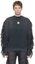 Alchemist Black Fringe Surfside Sweatshirt - Sweat-shirt de surf à franges noire alchimiste - 연금술사 블랙 프린지 서프 사이드 스웨터