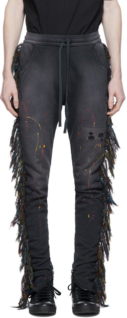 Alchemist Black Hand-Painted Know U Riders Lounge Pants - Alchimiste noir peint à la main de la main de la main u riders pantalons de salon - 연금술사 검은 손으로 그린 ​​u 라이더 라운지 바지를 알고