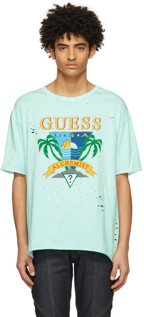 Alchemist Blue Guess Edition Logo T-Shirt - T-shirt Logo d'édition bleu alchimiste bleue - 연금술사 블루 추측 에디션 로고 티셔츠