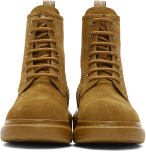 Alexander McQueen Beige Suede Lace-Up Boots