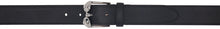 Alexander McQueen Black Calfskin Twin Skull Belt - ALEXANDER McQueen Cel de crâne Twin Calfskin noir - Alexander McQueen 블랙 송아지 가죽 트윈 두개골 벨트