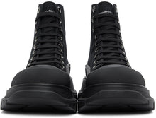 Alexander McQueen Black Canvas Tread Slick Boots