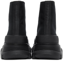 Alexander McQueen Black Canvas Tread Slick Boots