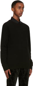 Alexander McQueen Black Cashmere Embroidered Logo Sweater
