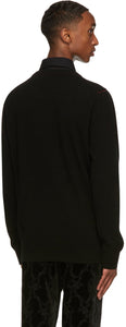 Alexander McQueen Black Cashmere Embroidered Logo Sweater