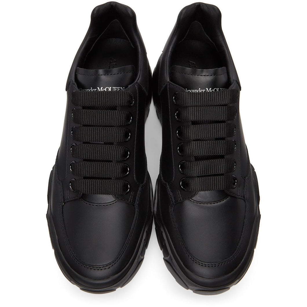 Alexander McQueen Black Court Trainer Sneakers