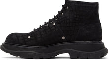 Alexander McQueen Black Croc Tread Boots