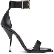 Alexander McQueen Black Double Strap Sandals - Alexander McQueen Sandales à double sangle noire - Alexander McQueen 블랙 더블 스트랩 샌들